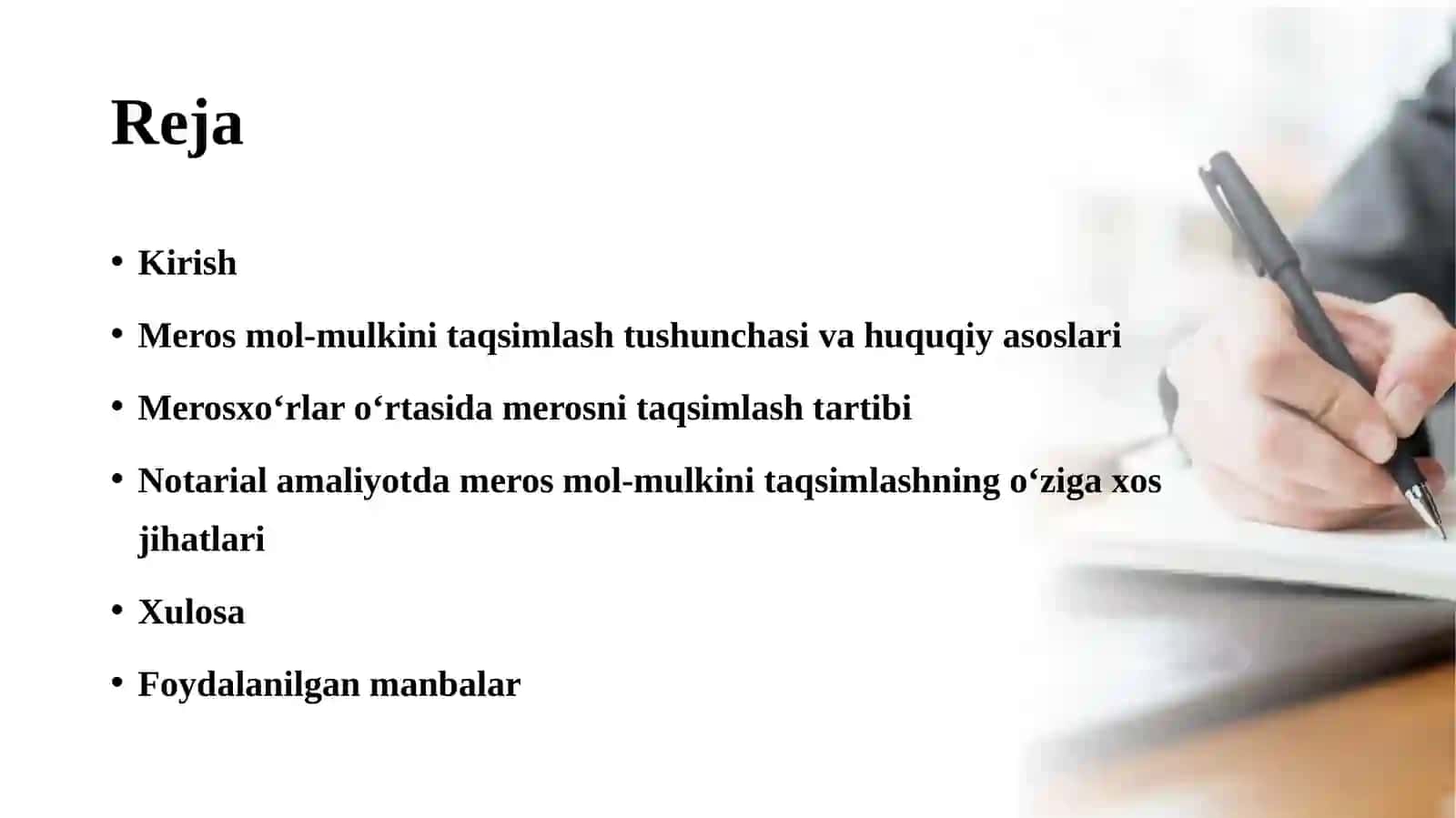 Meros mol-mulkini taqsimlash 2
