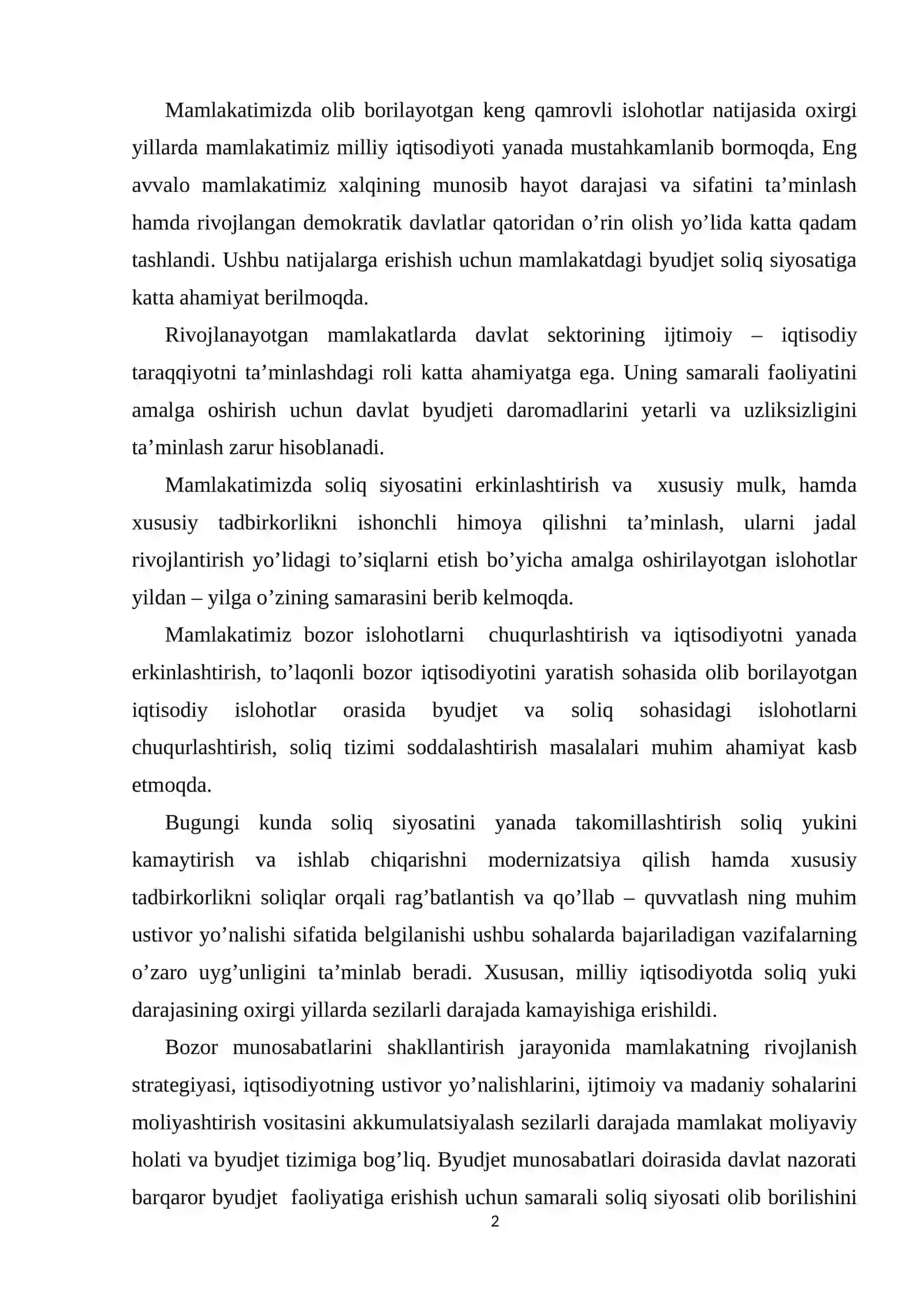 Byudjet – soliq siyosating mazmuni 2