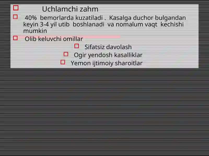 Uchlamchi zahm 2