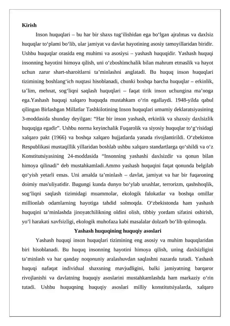 Yashash huquqini amalda ta’minlash 2