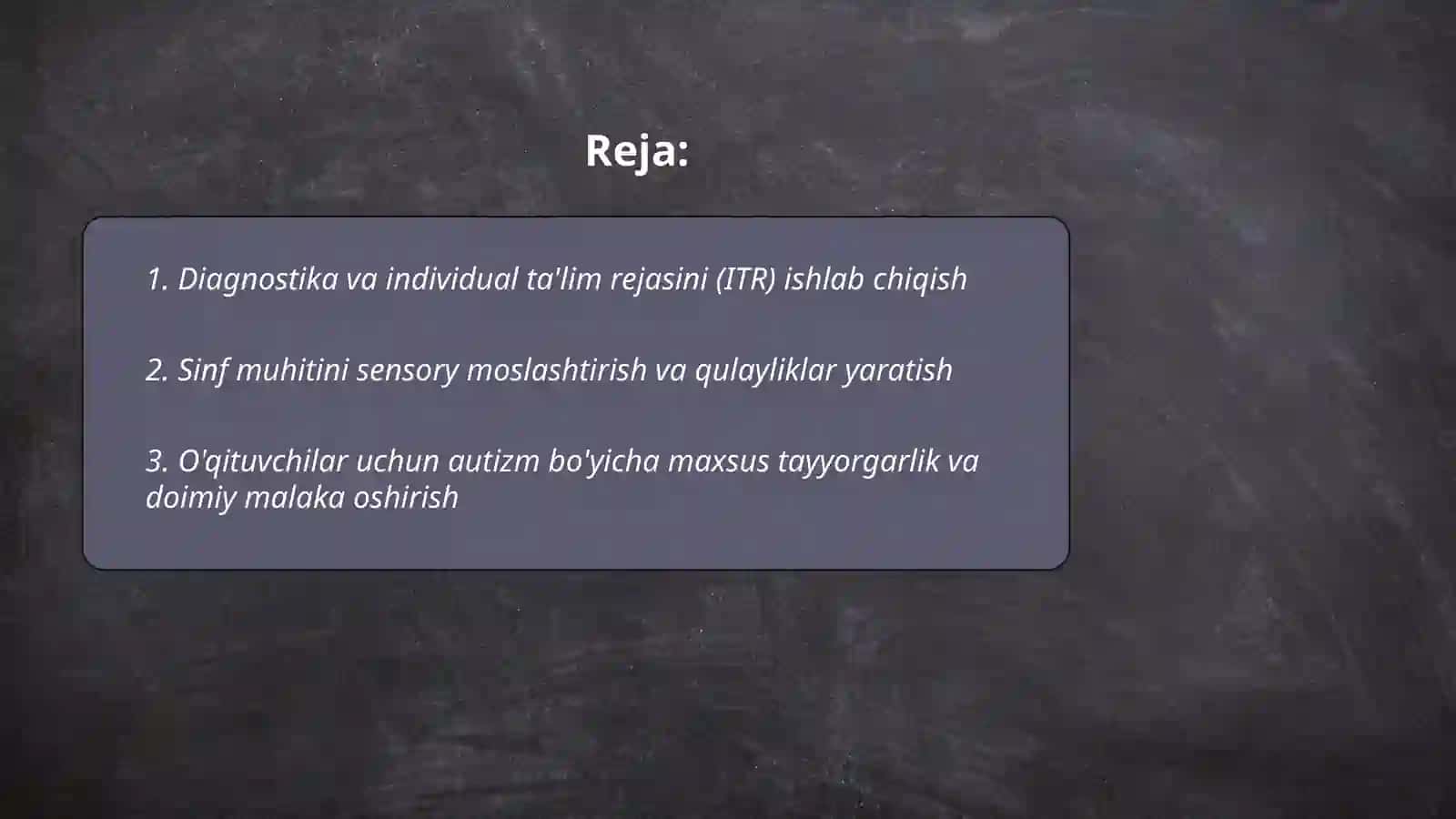 Autistik spektor buzulishiga ega bolalar uchun inklyuziv ta’lim strategiyalari va ularni amalga oshirish shart-sharoitlari 2