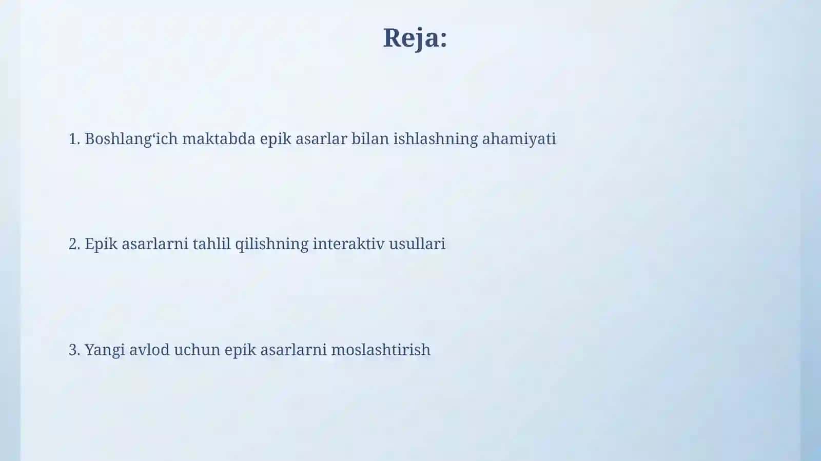 Epik Asarlar bilan Tanishtirish 2