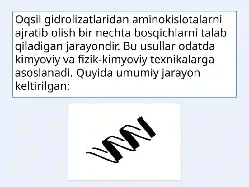 Oqsilgidrolizatlardan aminokislotalar ajratib olish 2