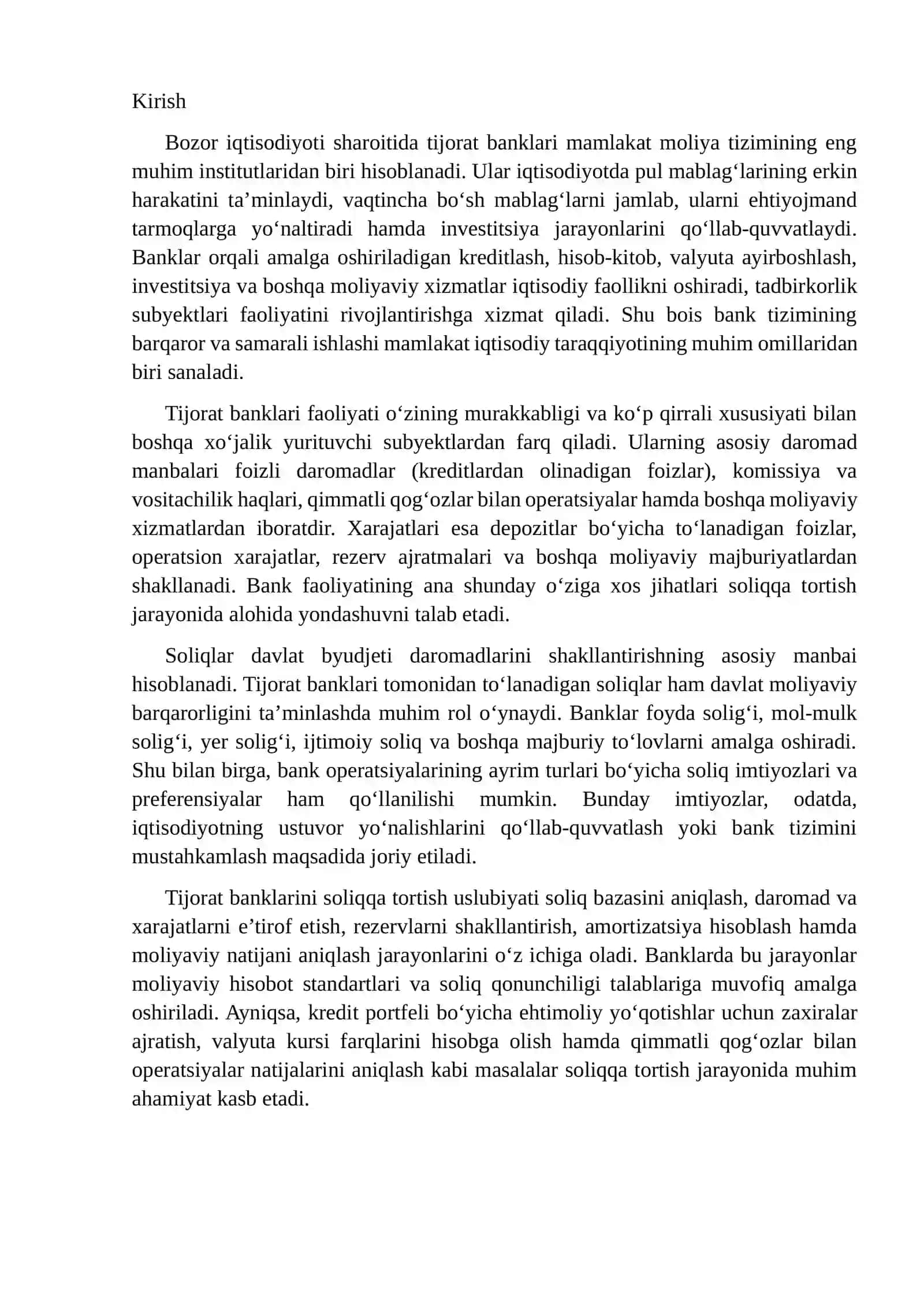 Tijorat banklarini soliqqa tortish uslubiyati va uning o'ziga xos xususiyatlari 2