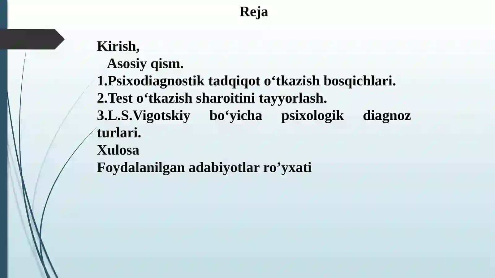 Psixodiagnostika amaliy psixolog faoliyatining yo’nalishlaridan biri sifatida. 2