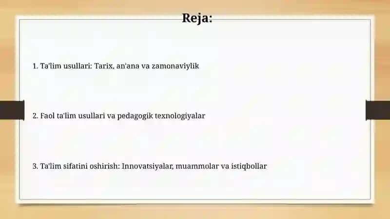 Ta'lim metodlari va vositasi 2