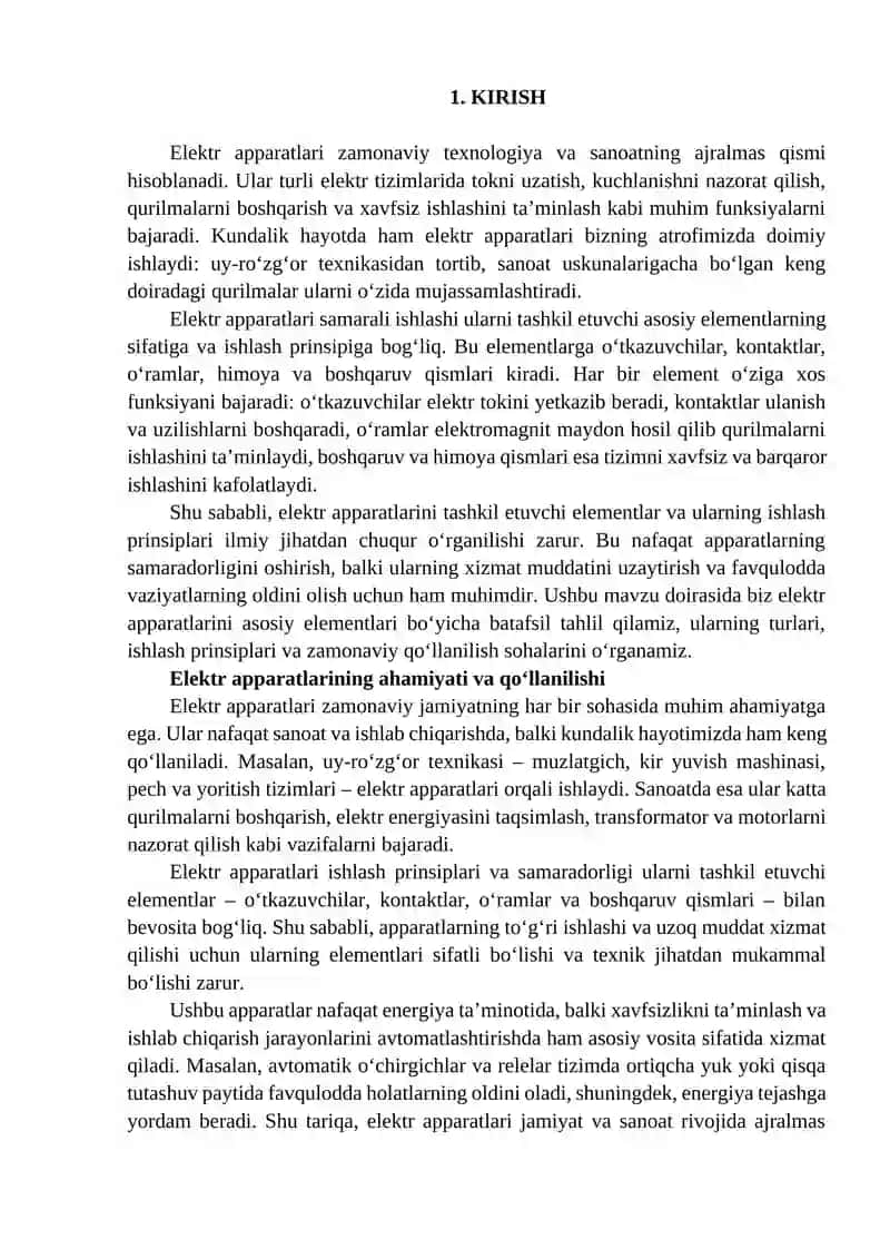 : Elektr apparatlarini asosiy elementlari 2