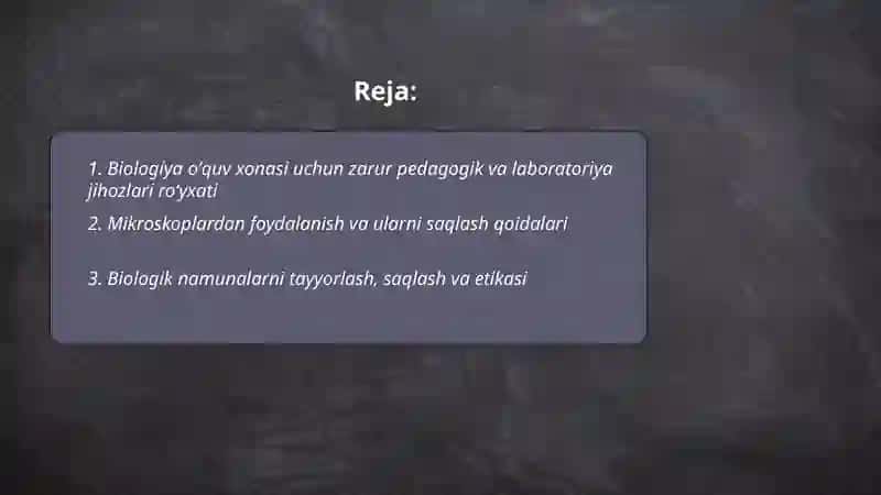 Biologiya oʻqyv xonasini jihozlash va uning ta'lim tarbiyada tutgan o'rni 2