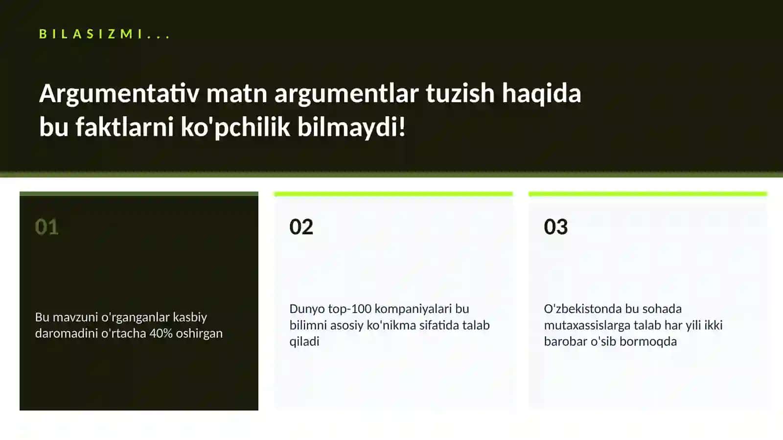 Argumentativ matn argumentlar tuzish 2