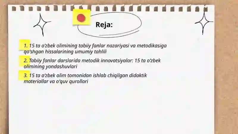 Tabiiy fanlar nazariyasi va metodikasi faniga hissa qo'ashgan 15 ta o'zbek olimlari 2