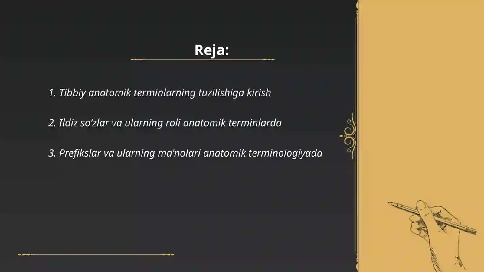 Tibbiy anatomik terminlarning tuzilishi 2