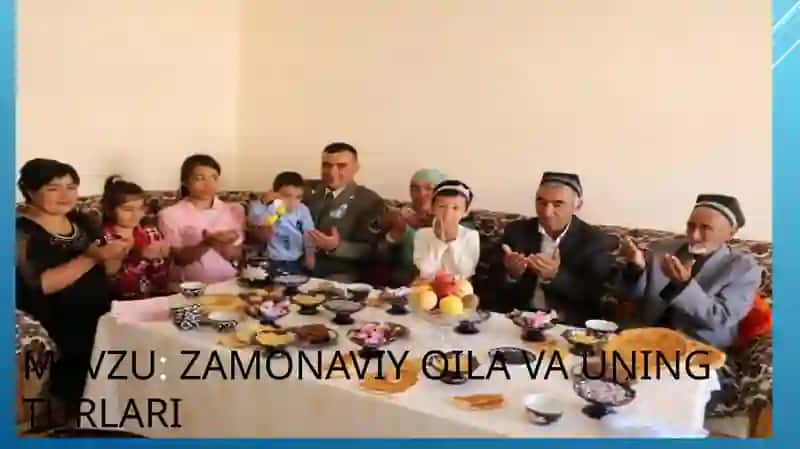 ZAMONAVIY OILA VA UNING TURLARI 2