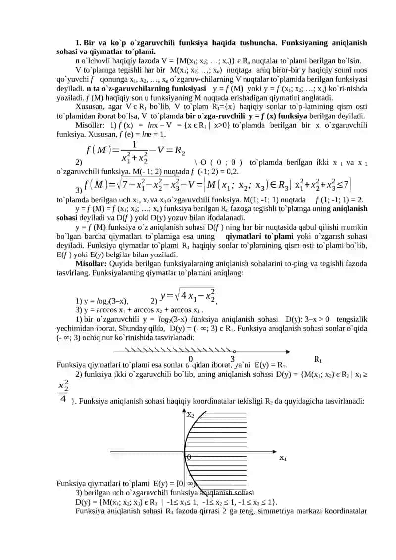 Bir va ko`p o`zgaruvchili funksiya differensionali 2