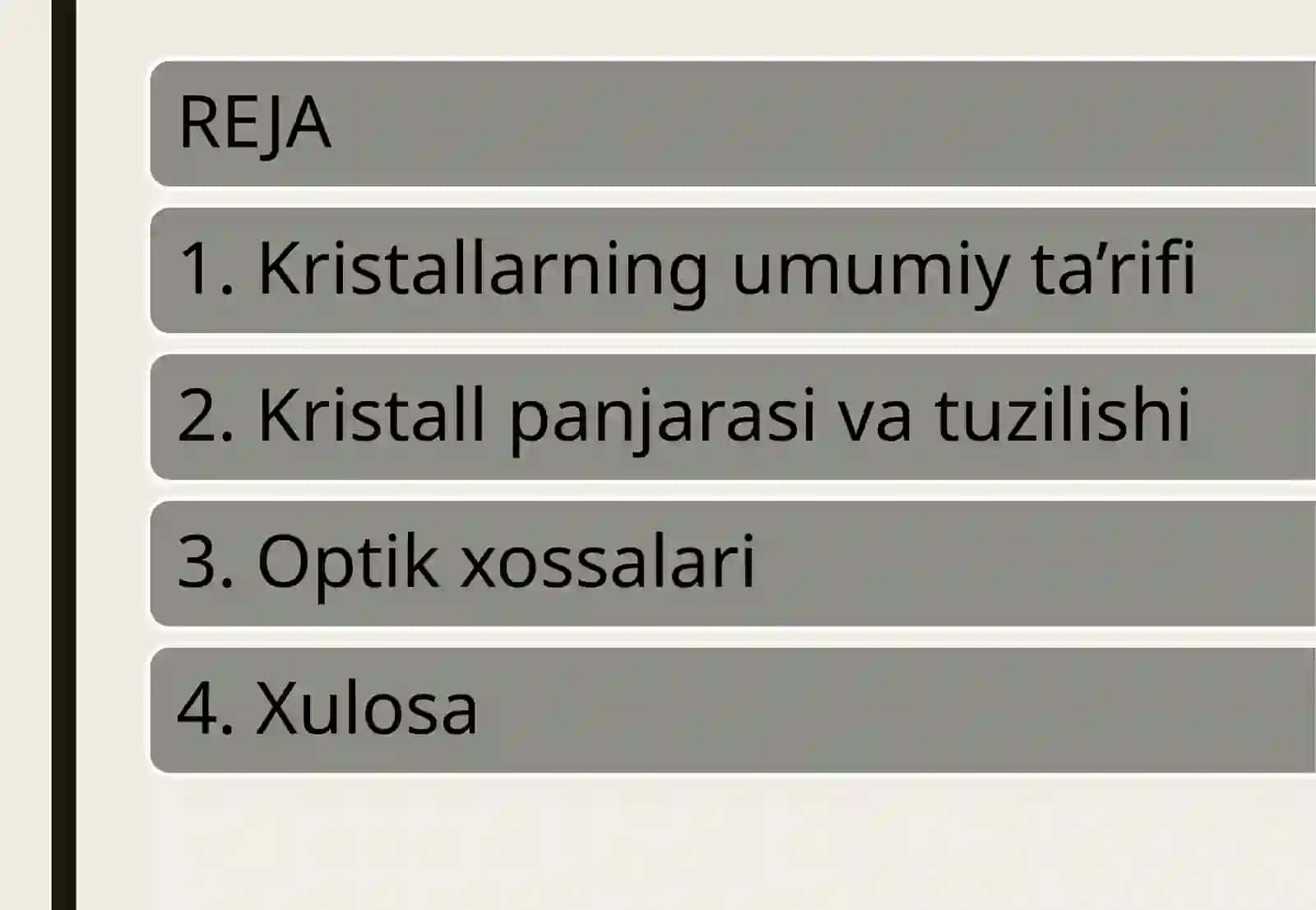 Kristallarning asosiy xossalari 2