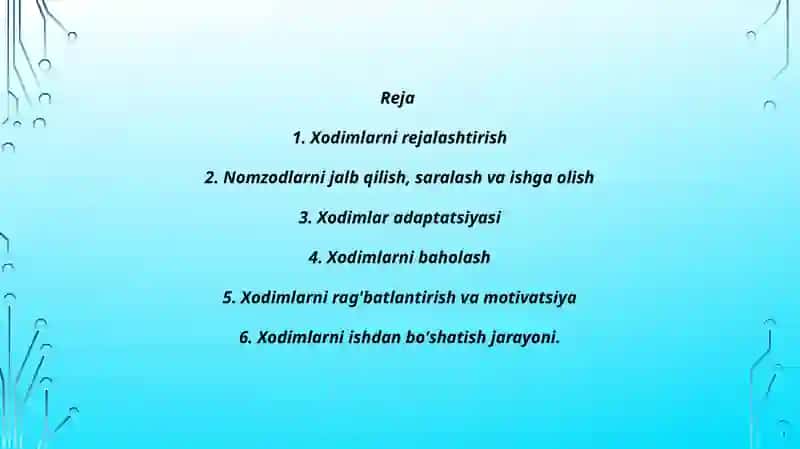 Xodimlarni rejalashtirish 2
