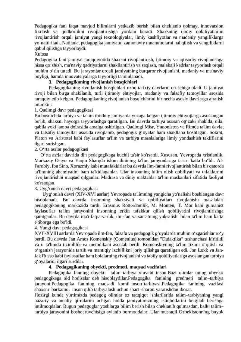 1-mavzu: Pedagogika fanining predmeti, tadqiqot metodlari 2