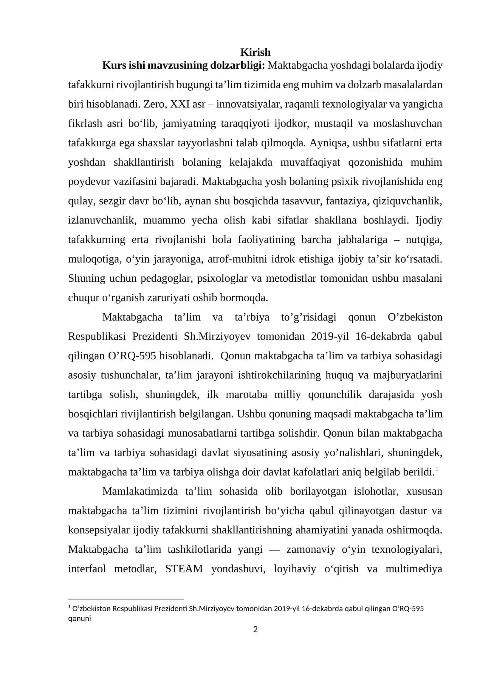 Maktabgacha yoshdagi bolalarda ijodiy tafakkurni rivojlantirish 2