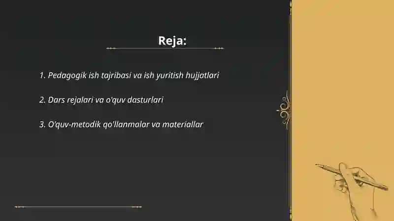 Pedagogik faoliyat bilan bog'liq ma'lumot 2