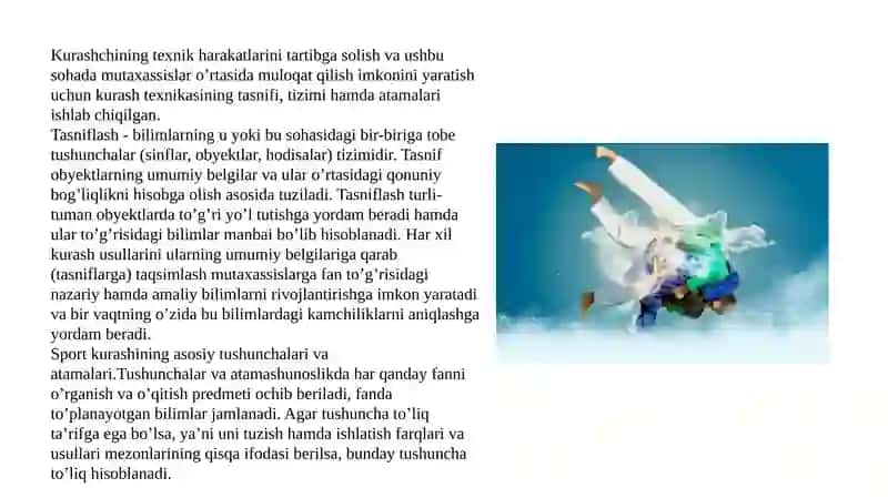 Kurashda yonbosh usullari texnikasini o'rgatish 2