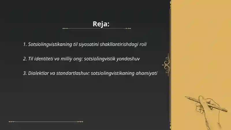Sotsiolingvistikaning bugungi kun tilshunosligidagi o'rni va ahamiyati Sabina 2