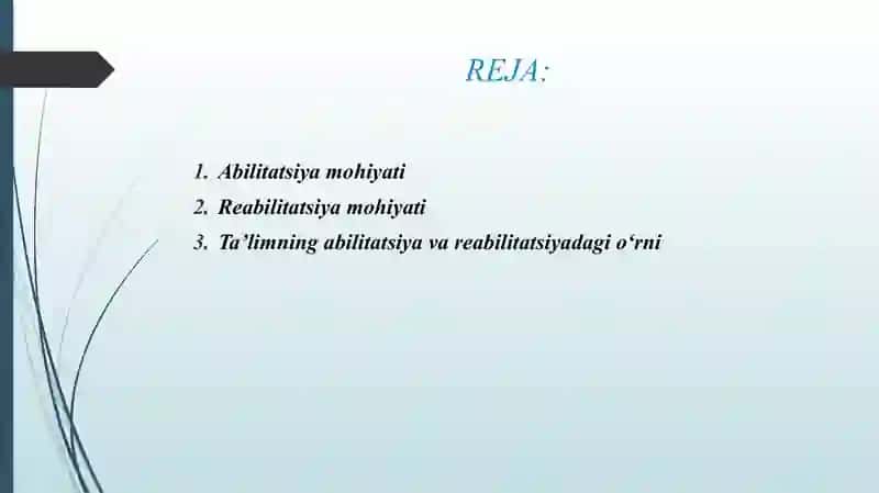 TA'LIM VOSITASIDA ABILITATSIYA VA REABILITASIYANING MOHIYATI VA MA'NOSI. 2