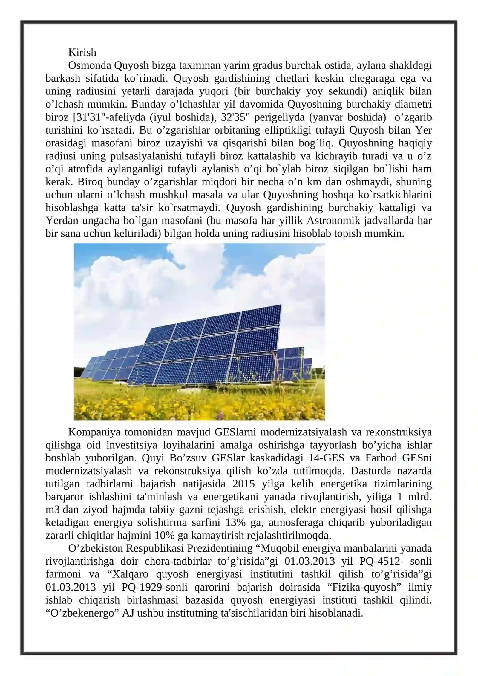 Muqobil energetika sohasi 2