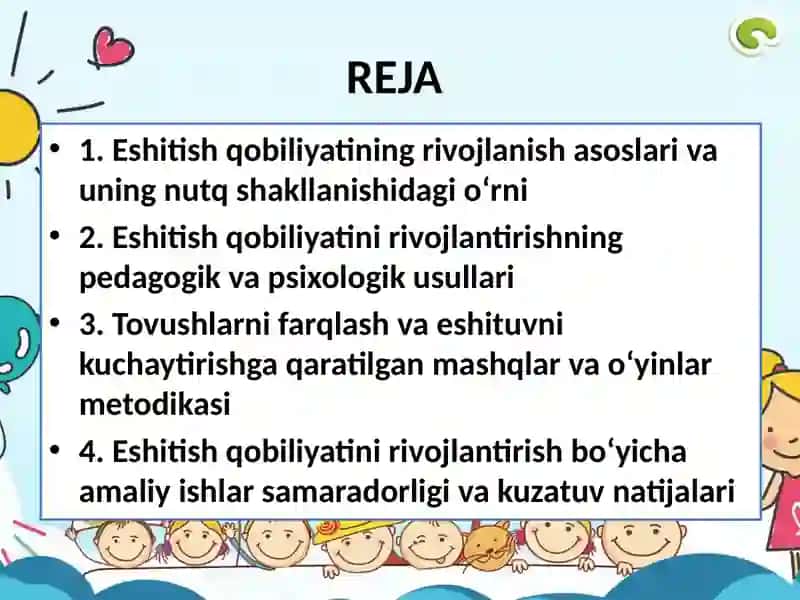 Eshitish qobiliyati rivojlantirish ustida ishlab borishning usuli 2