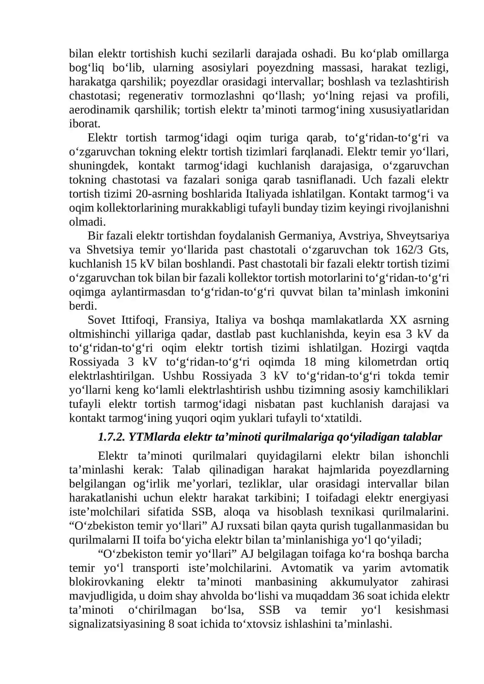 Elektr ta’minoti qurilmalari va elektrlashtirish tizimi 2