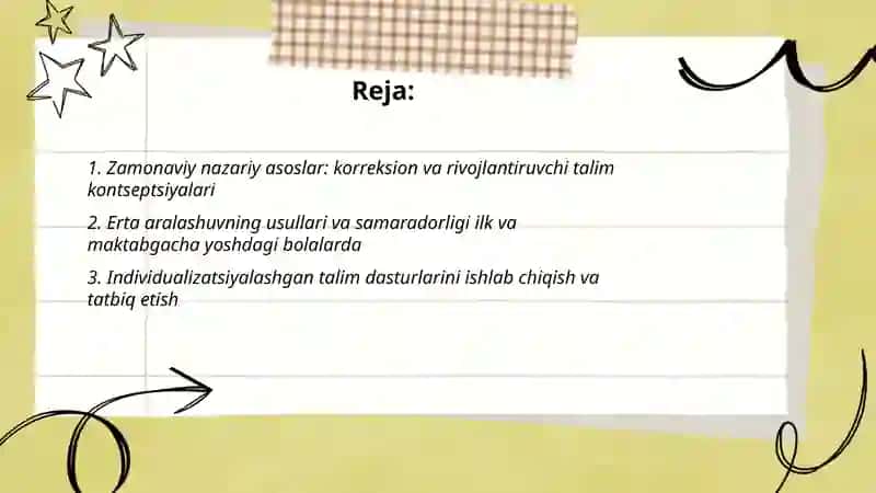 Ilk va maktabgacha yoshdagi rivojlanish nuqsoni boʻlgan bolalarni korreksion va rivojlantiruvchi talimning zamonaviy tushunchalari va yondashuvlari 2