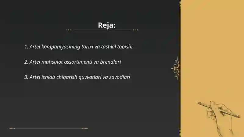 Artel kompaniyasining tarixi va tashkil topishi 2