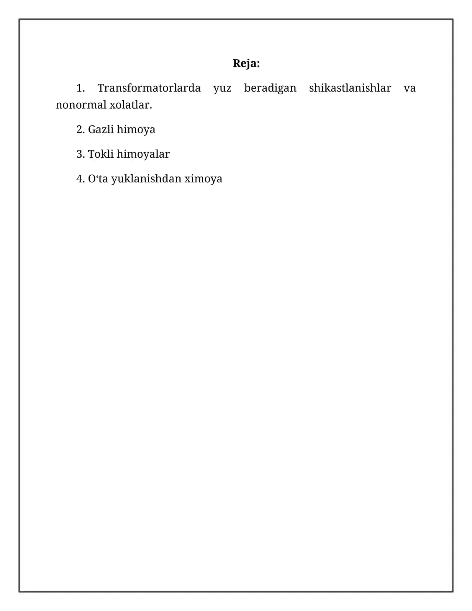 Transformatorlarda shikastlanish va nonormal rejimlar 2