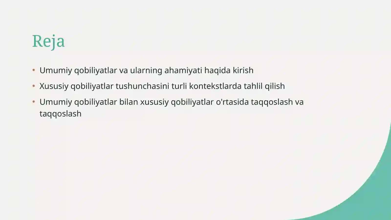 Umumiy va maxsus qobilyatlar 2