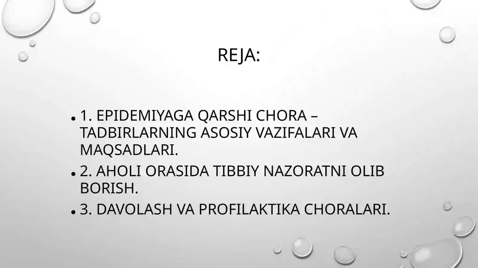 Epidemiologiya tadbirlarining profilaktik va epidemiyaga qarshi choralar shakllantirishning xususiyatlari 2