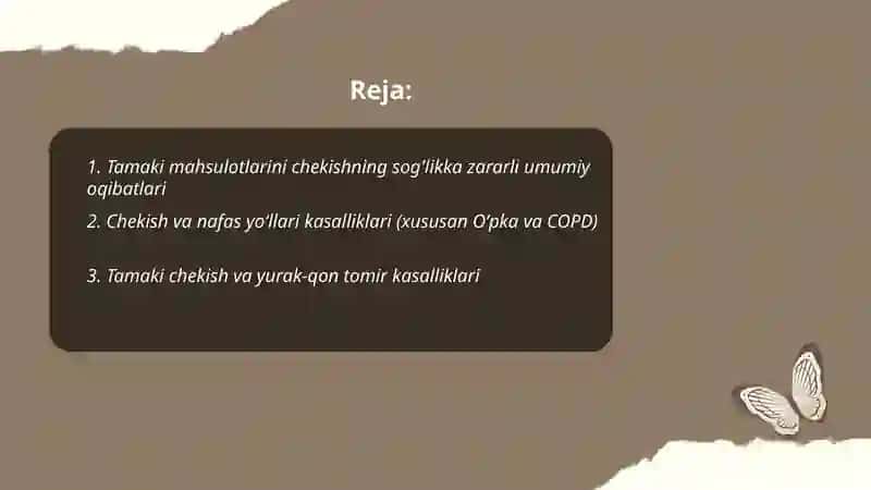 Tamaki Mahsulotlarini Chekishning Oqibatlari va Uni Oldini Olish Chora-tadbirlari 2