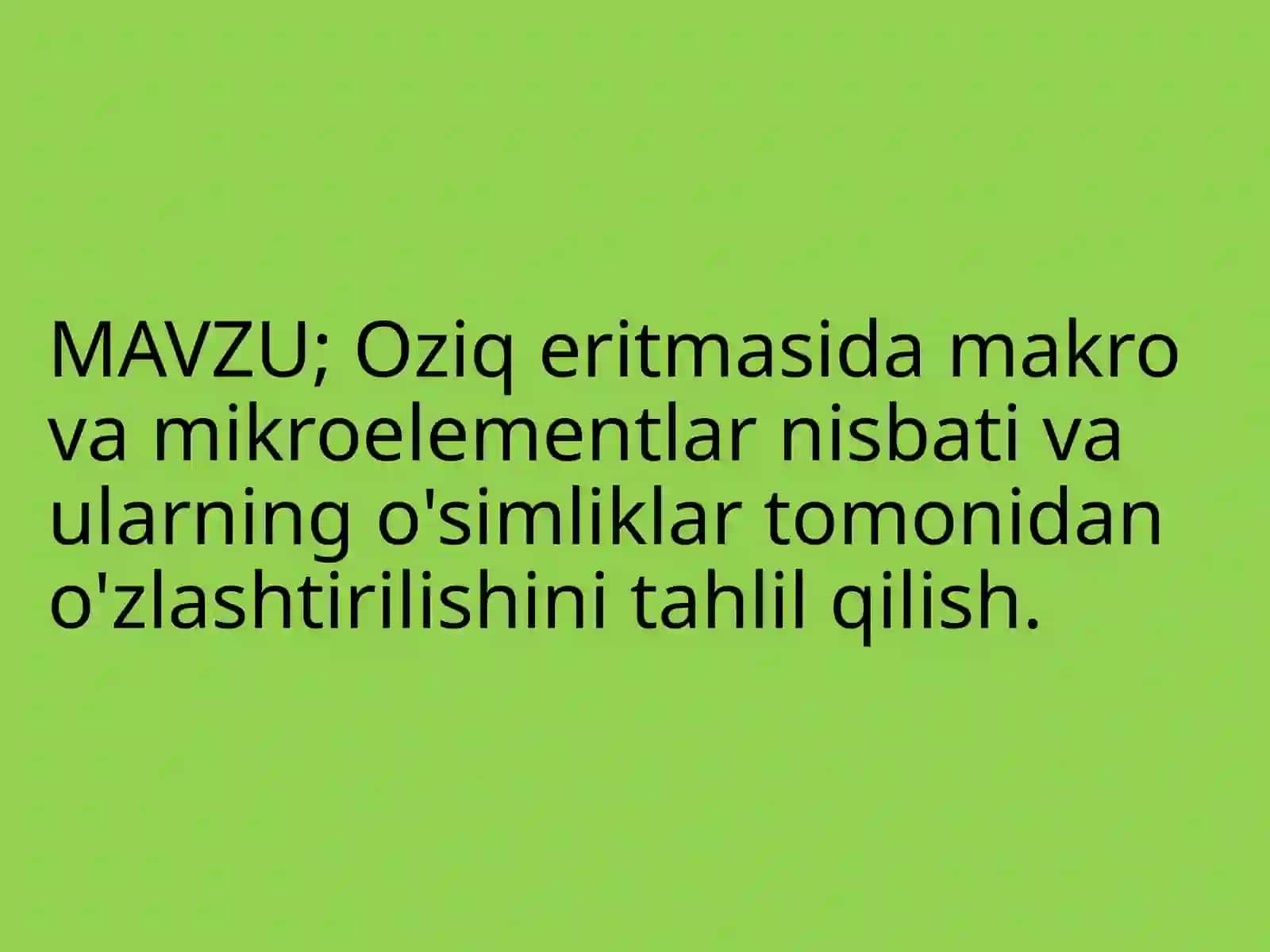 Andaqulova Mafuraning agrokimyo va tuproqshunoslik fanidan 2