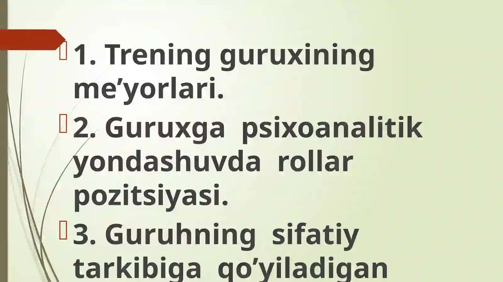 Guruhga psixoanalitik jihatdan yondashuv 2