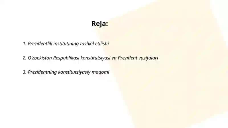 Prezidentlik institutining tashkil etilishi 2