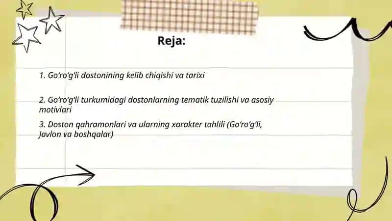 Goʻroʻgʻli turkumidagi doston haqida tushuncha va xalq orasida ommalashishi baxshilar tomonidan kuylanishi 2
