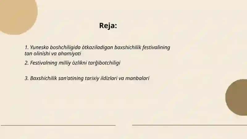 Yunesko boshchiligida òtkaziladigan baxshichilik festivalining tan olinishi va ahamiyati 2