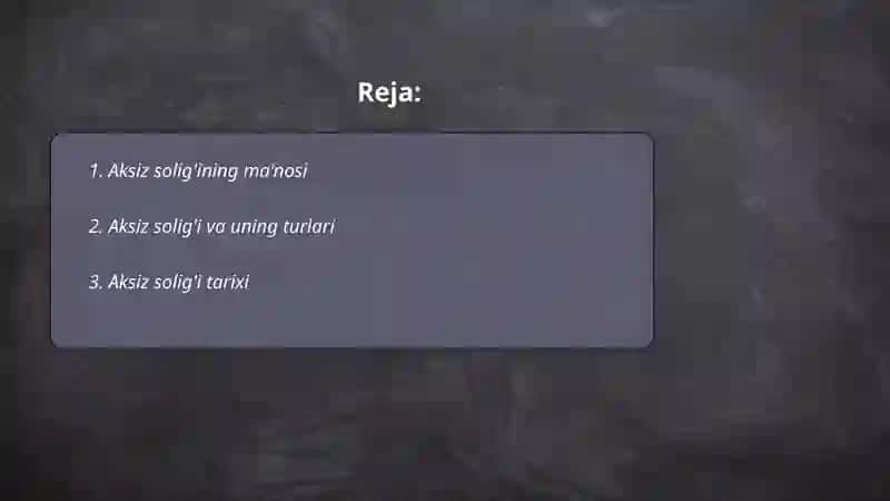 Aksiz solig’i 2