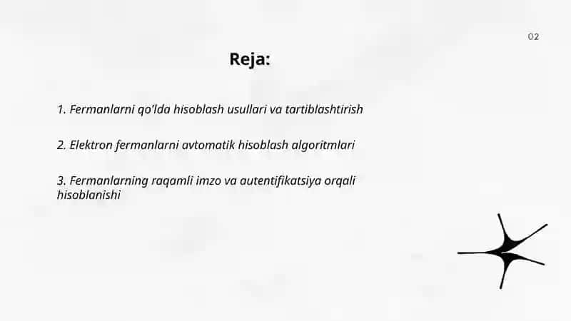 Fermanlarni qo'lda hisoblash usullari 2