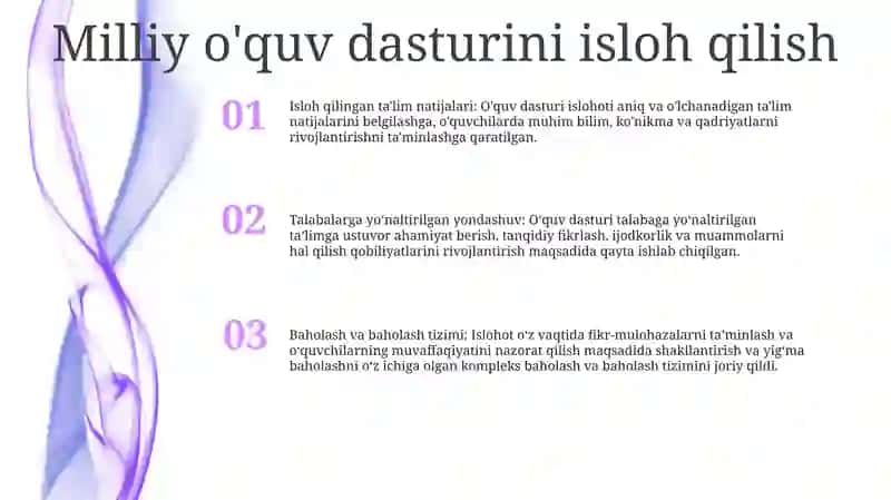 O'Zbekiston Respublikasida Ta'Lim Sohasida Amalga Oshirilgan Islohatlar 2