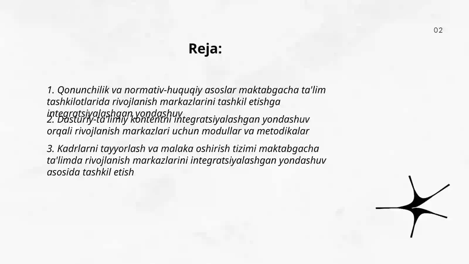 Maktabgacha taʼlim tashkilotlarida rivojlanish markazlarini tashkil etishga integratsiyalashgan yondashuv 2