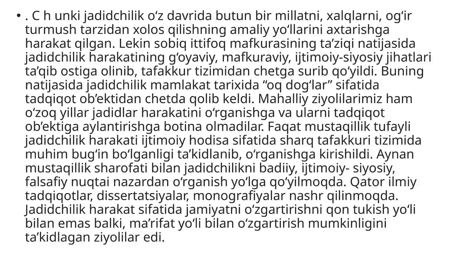 Jadidchilik milliy taraqqiyotu chun kun korash falsafasi 2