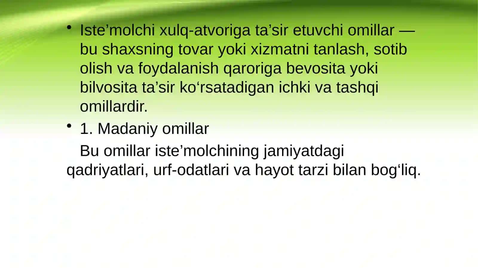 ISTE’MOLCHI XULQ ATVORI VA MARKETINGGA BOG’LIQLIGI 2