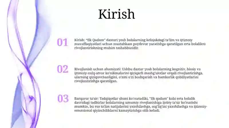 Ilk Qadam Dasturi 2