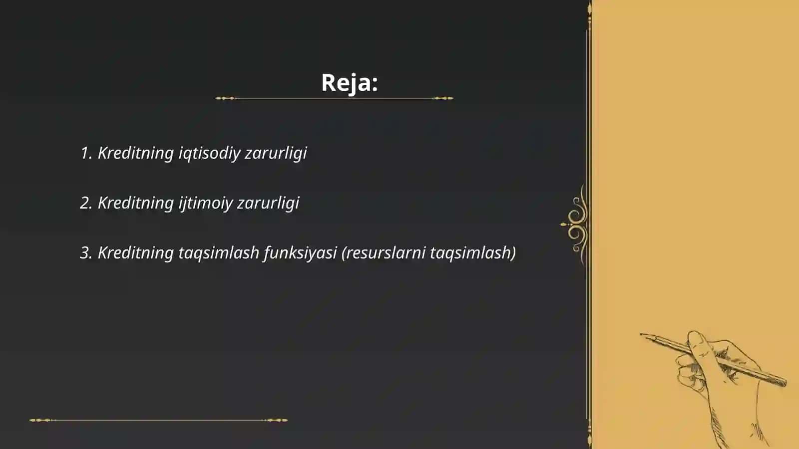 Kreditning zarurligi funksiyalari va turlari 2