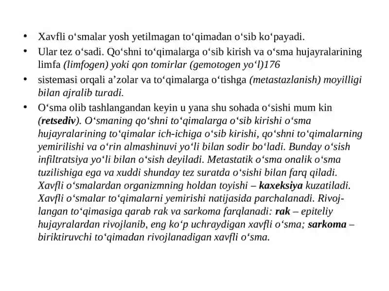 Xavfli o‘smalar haqida 2