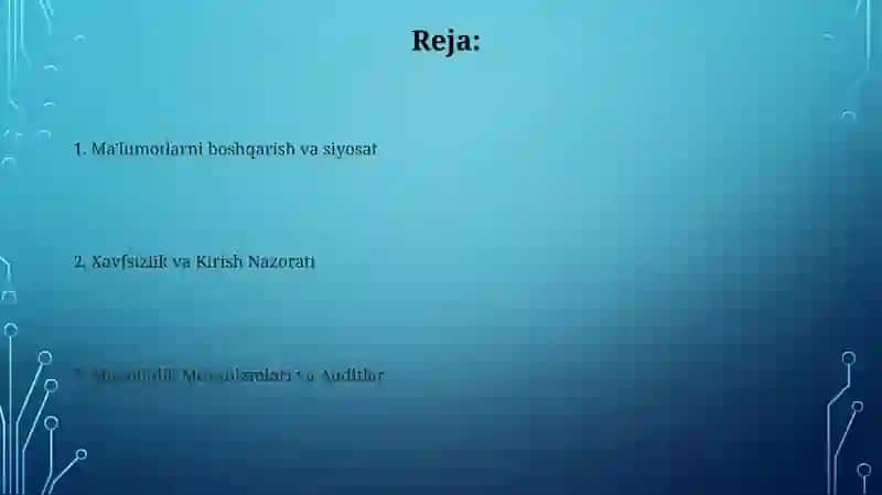 Ma'lumotlarni boshqarish va muvofiqlik 2
