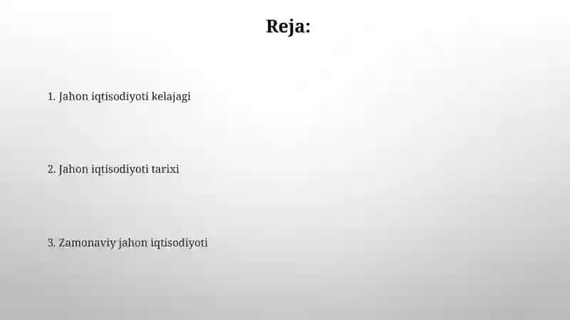 Jahon xoʻjaligi va uning evalutsiyasi 2